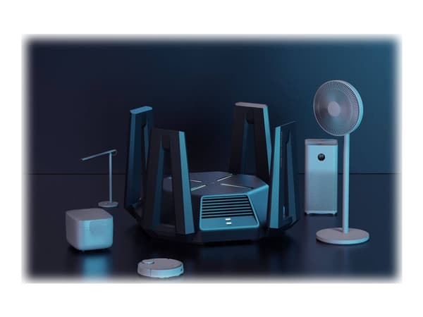 Xiaomi MI Router AX9000 - Trådløs ruter 3-portssvitsj - 1GbE - WAN-porter: 2 - Wi-Fi 6 - Dobbeltbånd