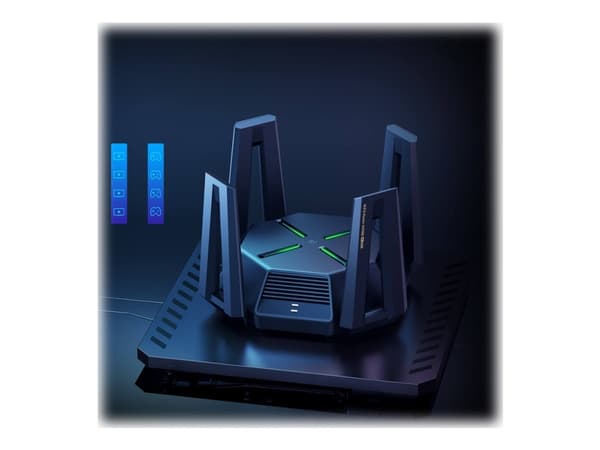 Xiaomi MI Router AX9000 - Trådløs ruter 3-portssvitsj - 1GbE - WAN-porter: 2 - Wi-Fi 6 - Dobbeltbånd