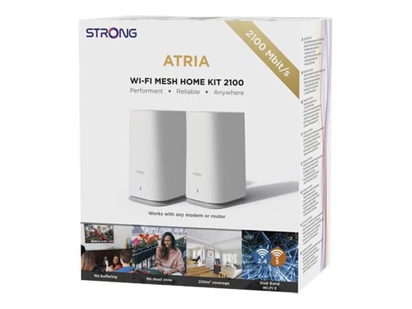 Strong ATRIA Mesh Home 2100 ADD-ON - Trådløs ruter 1GbE - Wi-Fi 5 - Dobbeltbånd