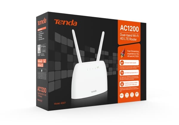 Tenda 4G07 - Trådlös router - WWAN 1GbE 2.4 GHz / 5.8 GHz