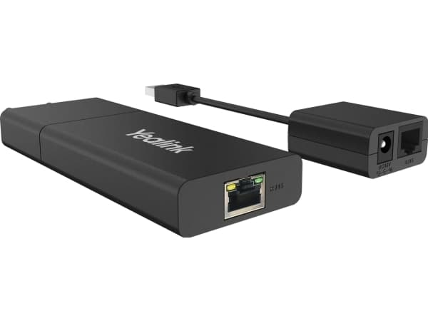 Yealink USB2CAT5E-EXT, Sender og mottaker, 40 m, Cat5e, Sort, 100 - 240 V, 48 V