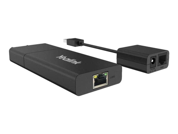 Yealink USB2CAT5E-EXT, Sender og mottaker, 40 m, Cat5e, Sort, 100 - 240 V, 48 V Sort