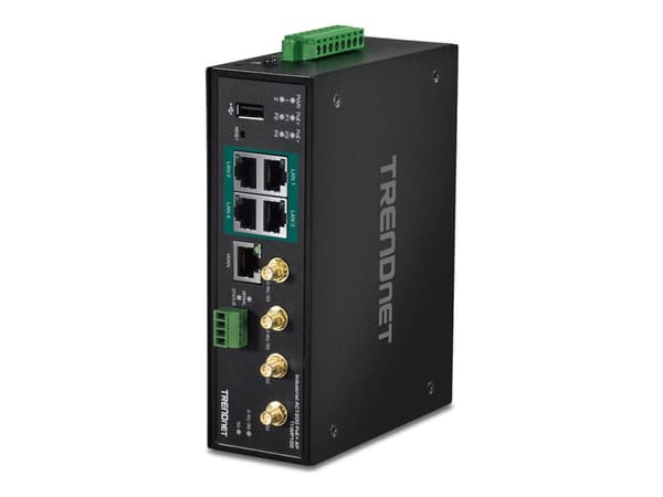 TRENDnet TI-WP100 - Trådløs ruter 4-portssvitsj - 1GbE - Wi-Fi 5 - Dobbeltbånd - TAA-samsvar Sort