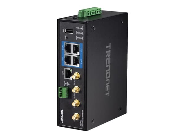 TRENDnet TI-W100 - Trådløs ruter 4-portssvitsj - 1GbE - Wi-Fi 5 - Dobbeltbånd - TAA-samsvar Sort