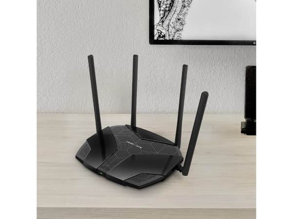 Mercusys MR80X V2 - Trådløs ruter 3-portssvitsj - 1GbE - Wi-Fi 6 - Dobbeltbånd