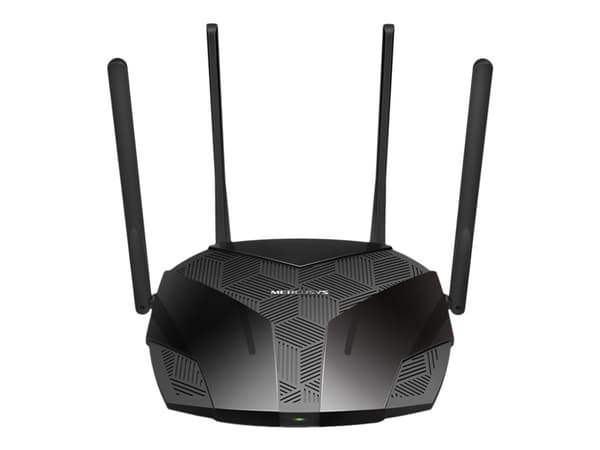 Mercusys MR80X V2 - Trådløs ruter 3-portssvitsj - 1GbE - Wi-Fi 6 - Dobbeltbånd Sort