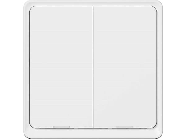 Tesla Smart Switch Dual Battery, Trådlös, ZigBee, Vit, 2 kanaler, 2400 MHz, 25 m