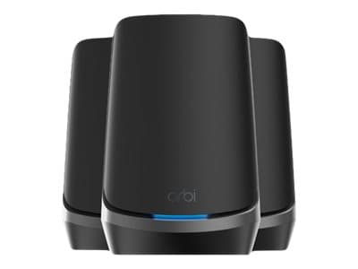 NETGEAR Orbi RBKE963B - Wifi-system - (router, 2 förstärkare) - upp till 6500 kvadratfot - mesh 10GbE, 2.5GbE - Wi-Fi 6E - flera band