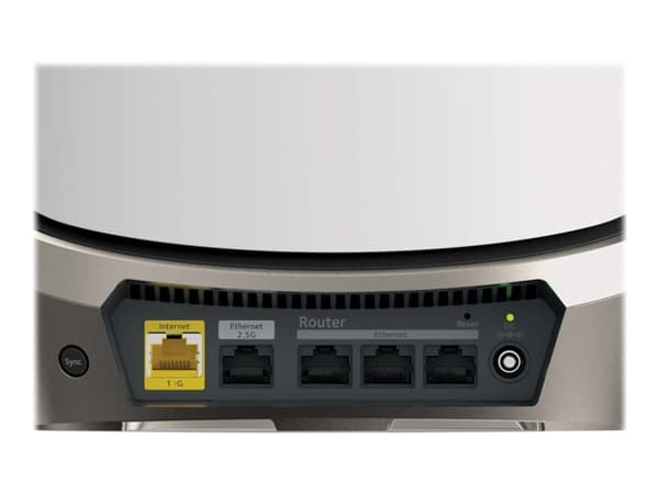 NETGEAR Orbi RBKE963 - Wi-Fi-system - (ruter, 2 utvidere) - inntil 6500 kvadratfot - maske 10GbE, 2.5GbE - Wi-Fi 6E - Multibånd