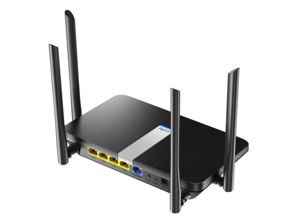 Cudy X6, Wi-Fi 6 (802.11ax), Dobbelbånd (2.4 GHz / 5 GHz), Ethernet/bredbåndsforbindelse, Sort, Frittstående router