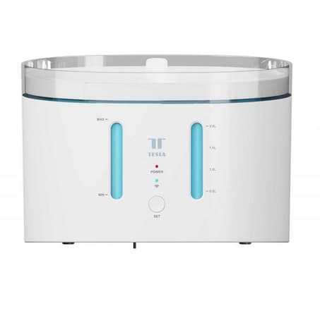 Tesla TSL-PC-WFUV, Automatisk vattenautomat för husdjur, Vit, Universal, 2,5 l, Batteri, 230 mm