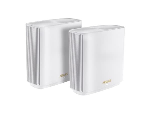 ASUS ZenWiFi XT9 - Wi-Fi-system - (2 rutere) - inntil 5700 kvadratfot - maske 1GbE, 2.5GbE - Wi-Fi 6 - Trippelbånd