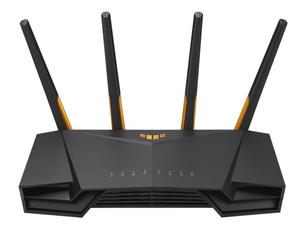 ASUS TUF Gaming AX3000 V2 - Trådløs ruter 4-portssvitsj - 1GbE - Wi-Fi 6 - Dobbeltbånd Sort, Oransje