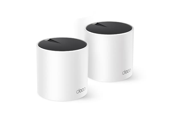 TP-Link DECO X55 (2-Pack), Hvit, Innvendig lys, Mesh ruter, Dobbelbånd (2.4 GHz / 5 GHz), Wi-Fi 6 (802.11ax), 3000 Mbit/s Hvit