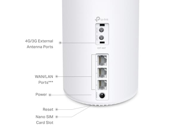 TP-Link Deco X50-4G, Valkoinen, Sisäinen, Verkkoreititin, =20 dBm (2.4GHz); =23 dBm (5GHz), 0 - 40 °C, -40 - 60 °C