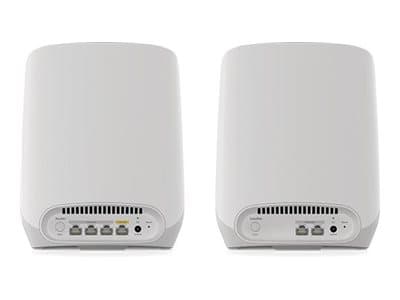 NETGEAR Orbi RBK763S - Wi-Fi-system - (ruter, 2 utvidere) - inntil 7500 kvadratfot - maske 1GbE - Wi-Fi 6 - Trippelbånd