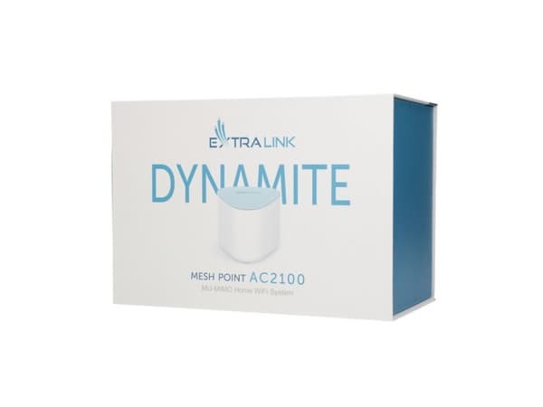Extralink DYNAMITE C21 MESH POINT AC2100 MU-MIMO HOME WIFI SYSTEM, Blå, Grå, Innvendig lys, Mesh satellitt, Kraft indikator, Status, Rundtvirkende, D