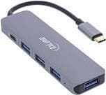 InLine 33271L - Hub - 4 x USB 3.2 Gen 1 + 1 x USB-C (strömförsörjning) - Desktop (33271L)