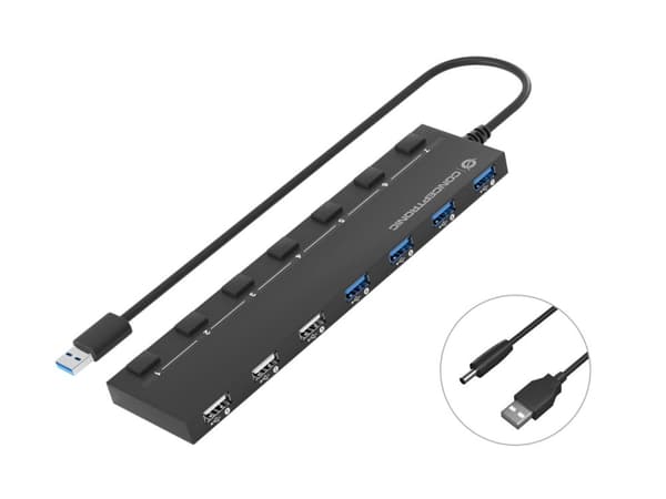 Conceptronic HUBBIES09B Interface Hub USB Type-A 5000 Mbit/s Svart (HUBBIES09B)