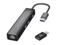 Miniatyrbild 1 av 4: Conceptronic DONN07B/ 3-portars USB-hubb med Gigabit nätverksadapter inkl. USB-C till USB-A-omvandlare Gränssnittshubb USB 3.2 Gen 1 (3.1 Gen 1) Typ-C