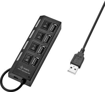Renkforce RF-3374940 Interface Hub USB 2.0 480 Mbit/s musta (RF-3374940)