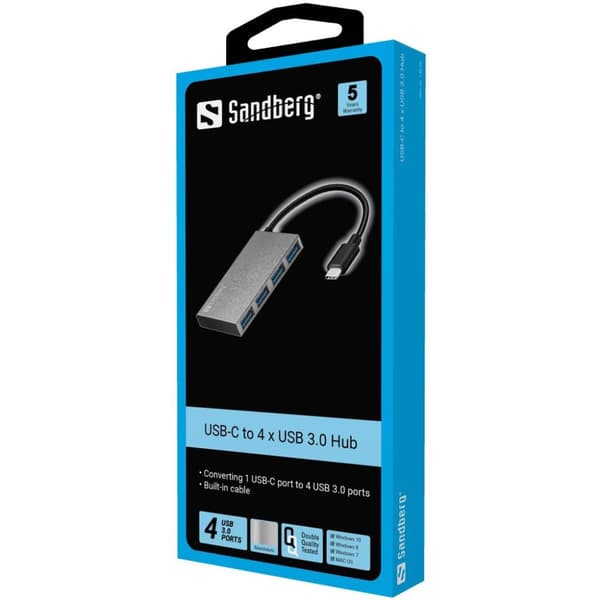 Sandberg Pocket Hub - Hub - 4x SuperSpeed USB 3.0 - Desktop