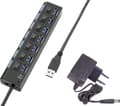 Miniatyrbild 1 av 4: USB 3.2 Gen 1 Hub 7 portar Individuellt omkopplingsbar, Med statuslysdioder, Med iPad-laddningsport Svart