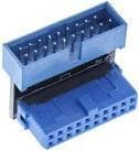 INLINE - Intern USB-adapter - 20-bens USB 3.0-hoved (F) til 20-bens USB 3.0-hoved (M) vinklet nedad Flerfarvet
