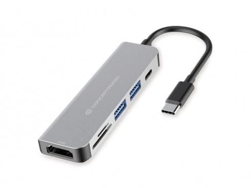 CONCEPTRONIC 6in1 USB3.1/C->2xUSB 3.0,HDMI,SD/TF-kortinlukija