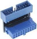 INLINE - Intern USB-adapter - 20-bens USB 3.0-hoved (W) til 20-bens USB 3.0-hoved (M) vinklet opad Flerfarvet