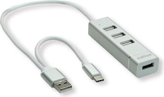 ROLINE 14.02.5037 Interface Hub USB 2.0 480 Mbit/s hopea - valkoinen (14.02.5037)