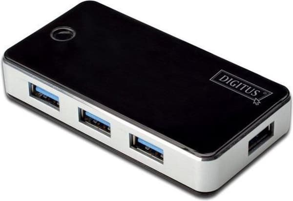 Digitus DA-70231 4 porte USB 3.2 Gen 1 hub Sort, Sølv