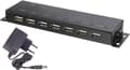 Pikkukuva 1 / 5: Renkforce 7-porttinen USB 2.0 -keskitin Metallikotelolla, seinäasennus Musta