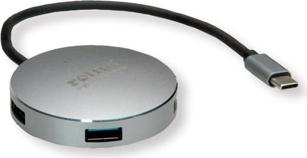 ROLINE 14.02.5036 Interface Hub USB 3.2 Gen 1 (3.1 Gen 1) Type-C 5000 Mbit/s Sort - Rustfrit stål (14.02.5036)