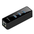 Miniatyrbild 1 av 4: Fantec UMP-3UE1000 - Nätverksadapter - USB3.0 - Gigabit Ethernet x 1 + USB3.0 x 3 - Svart (1959)