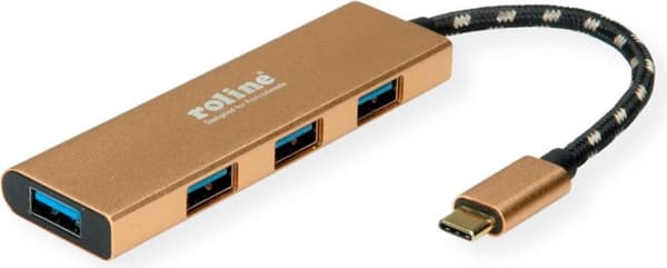 ROLINE GOLD USB 3.2 Gen 1 hubb, 4-faldig, typ C anslutningskabel (14.02.5049)