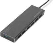 DIGITUS USB-hub - 7 porte - Super-Speed USB 3.0 - 5 GBit/s - Plug&Play - aluminiumshus - sort