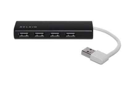 Belkin USB 2.0 HUB, 1:4, SLIM, Passiv, Sort (F4U042BT)