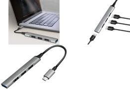 LogiLink USB 3.2 Gen 1 Slim Hub, 4-ports, gråt aluminiumshus, tilslutning: 1x USB-A 3.2 Gen1 med 5 GBit/s. & 3x - 1 stk (UA0392)