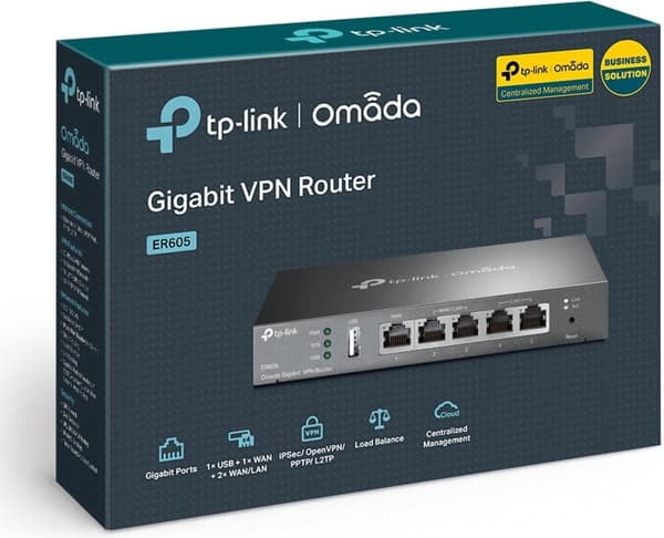 Gigabit VPN-reititin TP-LINK TL-ER605, 5 porttia