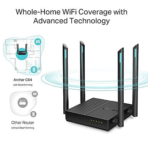 TP-LINK ARCHER C64 kaksikaistainen WLAN-reititin, musta