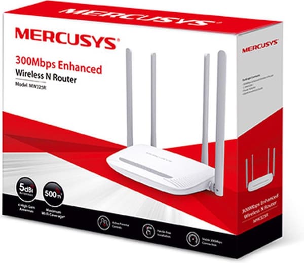 Mercusys MW325R langaton reititin Yksikaistainen (2,4 GHz) Nopea Ethernet Valkoinen