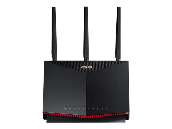 ASUS RT-AX86U Pro - Trådløs ruter 4-portssvitsj - 1GbE, 2.5GbE - WAN-porter: 2 - Wi-Fi 6 - Dobbeltbånd