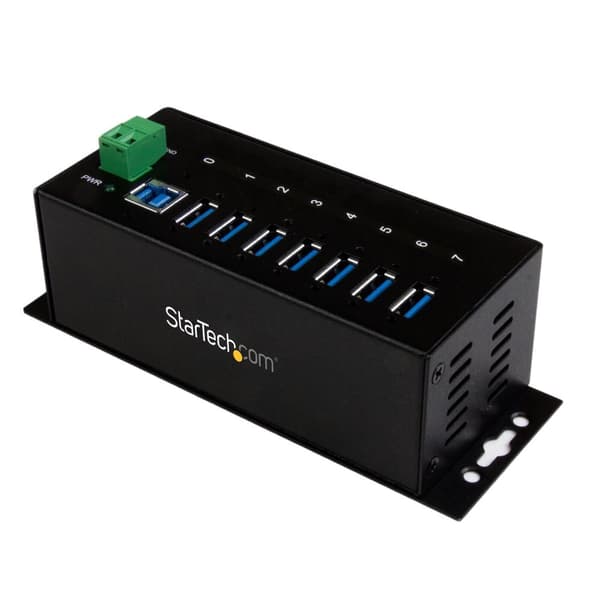 StarTech.com Industrial 7 Port USB 3.0 Hub med överspänningsskydd - Terminalblock / DIN-skena Monterbar USB Hub