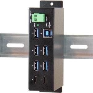 Exsys EX-1197HMS - Hub - 7 x USB 3.1 Gen 1 - DIN-skinne monteres - DC (EX-1197HMS)