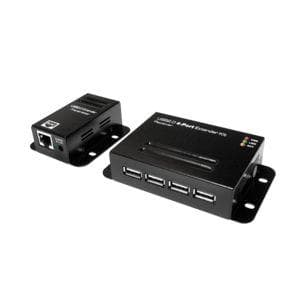 Logilink USB 2.0 Kat. 5-förlängare med 4-portshubb, mottagare och sändare - USB-förlängning - USB 2.0 - upp till 50 m (UA0252)