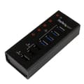 Miniatyrbillede 1 af 5: StarTech 4 Port USB3.0 Hub m - 3 dedikerede opladningsporte (2x1A & 1x2A) - Hub - 4 x SuperSpeed USB3.0 - Desktop (ST4300U3C3)