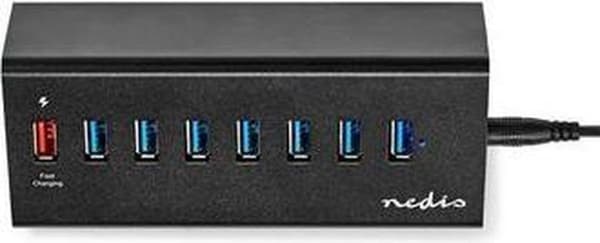 Nedis USB Hub | 8 hamn(ar) | QC3.0 / USB 3.2 Gen1 | Strömförsörjning / USB-driven | 5 Gbps | 8x USB
