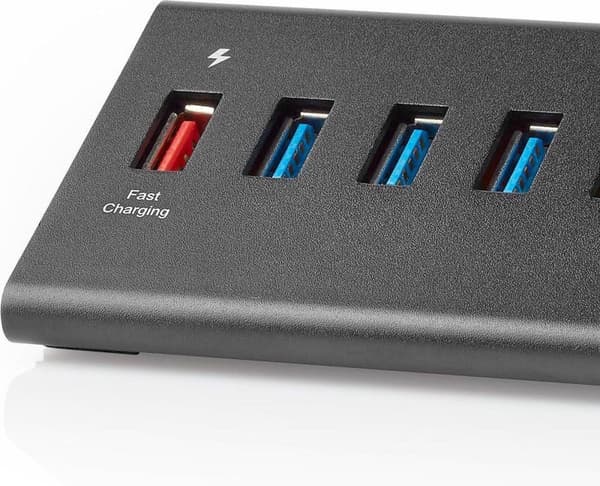 Nedis USB Hub | 8 hamn(ar) | QC3.0 / USB 3.2 Gen1 | Strömförsörjning / USB-driven | 5 Gbps | 8x USB