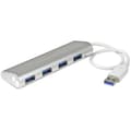 Miniatyrbild 1 av 5: 4 Portable Compact USB 3.0 Hub med integrerad kabel - aluminium